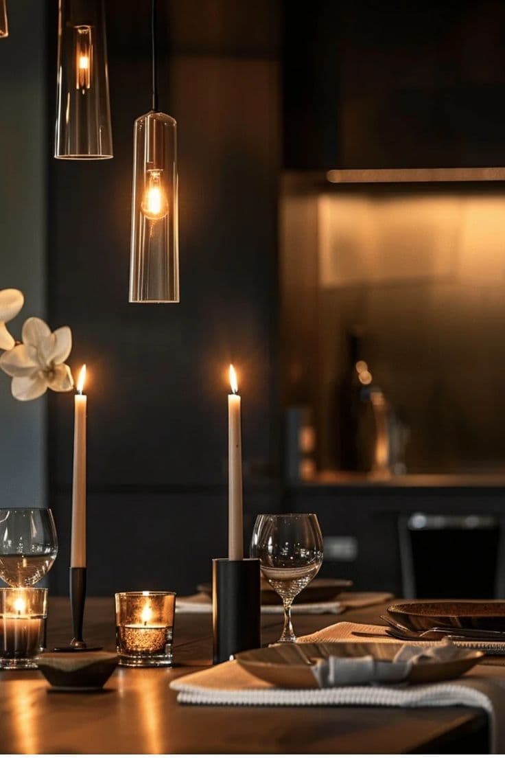 Evening mood with wood & glass