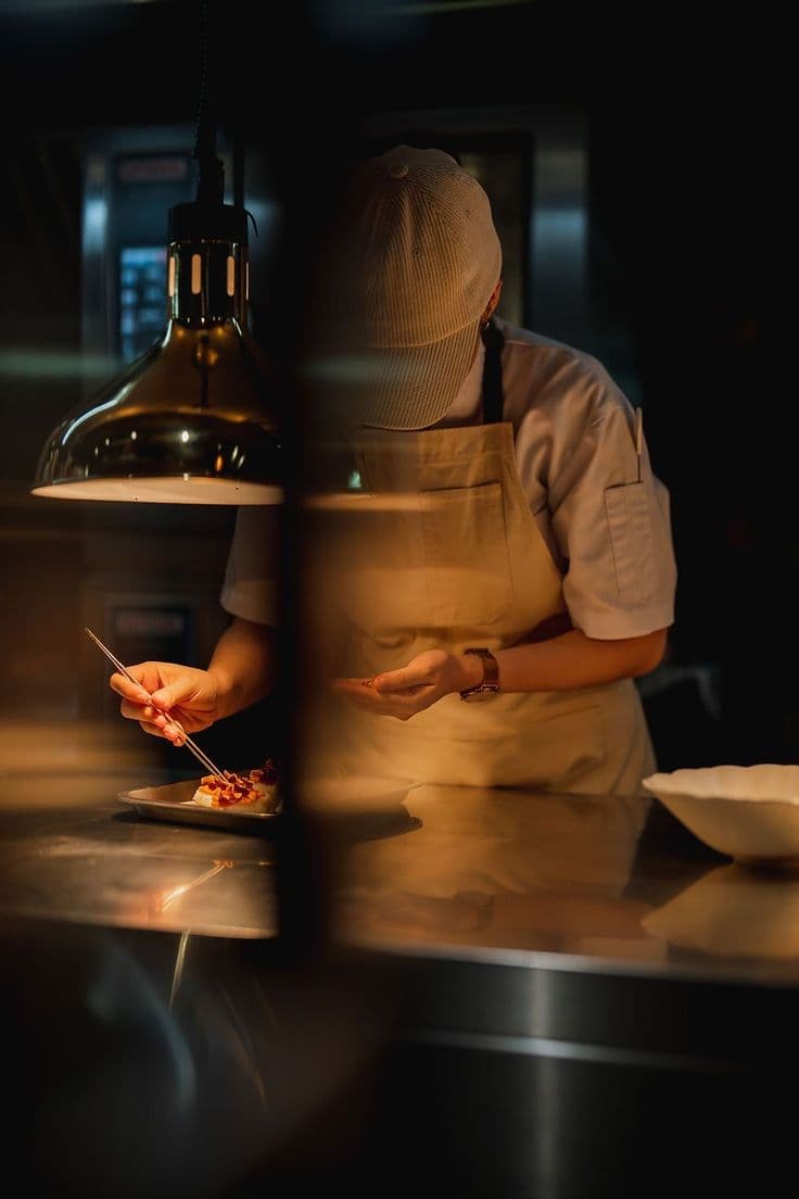 Flames and skewers on the grill